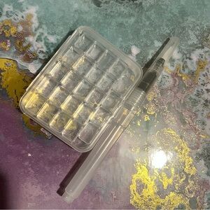 Mini portable travel watercolor paint palette & brush